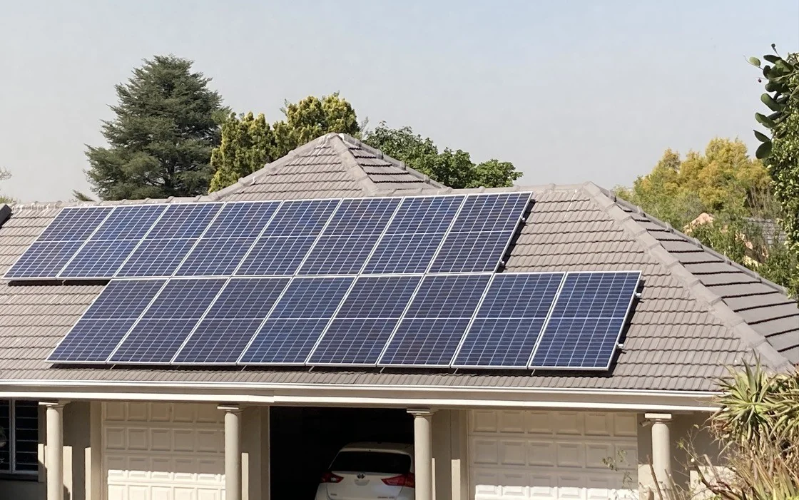 Residential solar PV system on home rooftop